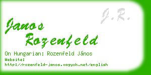 janos rozenfeld business card